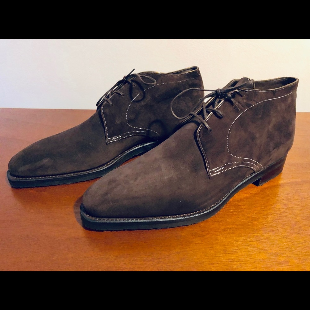 Corthay Chucka Suede Boots w/ Leather Lining
